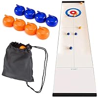 Tabletop Mini Curling Game, Measures Almost 4 Feet Long and Rolls Up Quickly for Travel, Easy Setup, 2 to 8 Player Fun Family or Office Party Game by SciencePurchase