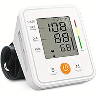 Blood Pressure Monitor Arm Blood Pressure Monitors for Home Use - Smart Machine White BP Adjustable Upper Arm Cuff Automatic Adult with Large Screen Voice Broadcast