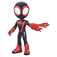 Spidey and His Amazing Friends Supersized Miles Morales: Spider-Man 9-inch Action Figure, Marvel Preschool Super Hero Toy, Kids Ages 3 and Up