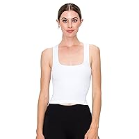 Kurve Women's Ribbed Crop Tank Top, UV Protective Fabric UPF 50+, Made in USA