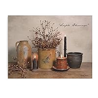 Art Posters Candles with Ceramic Jars on The Table Farmhouse Decor Wall Art Paintings Canvas Wall Decor Home Decor Living Room Decor Aesthetic 16x20inch(40x51cm) Unframe-Style