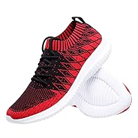 Man Walking Non-Slip Knitting Sneakers Casual Boy Lace Up Loafers Breathable Trail Running Lightweight Shoes