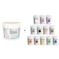 BOHS Bucket Foam Clay + 12-Colors Foam Clay - Squishy, Air Dry, Soft - for Cosplay,School Projects,Baby Hand Print,Slime - Gifts for Adult and Kids