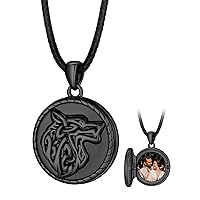 FaithHeart Custom Locket Necklace with Photo for Men, Copper/Sterling Silver Locket That Hold Pictures Personalized Photo Locket Memorial Necklace with Pictures Inside Jewelry Gift