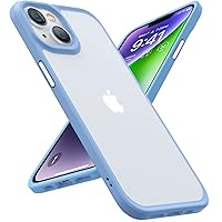 TORRAS Shockproof for iPhone 15 Plus Case & iPhone 14 Plus Case [Military Grade Drop Tested] Shockproof Protective Black Hard Back Slim Case for iPhone 15 Plus 6.7'', Sky Blue-Guardian Series
