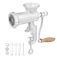 VEVOR Manual Meat Grinder, Heavy Duty Cast Iron Hand Meat Grinder with Steel Table Clamp, Meat Mincer Sausage Maker with 1 Cutting Blade, 2 Cutting Plates, 3 Sausage Tubes for Beef Pepper Mushroom