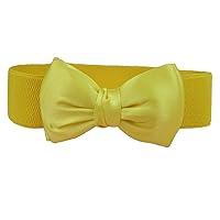 Andongnywell Womens Bow Wide Belt Bowknot Belt Girls Lady Stretch Cinch Waist Band Elastic Stretchy Belts for Dress