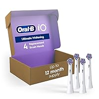 Oral-B iO RB WW-4 Ultimate White Replacement Brush Head for iO Series Electric Toothbrush, White, Pack of 4