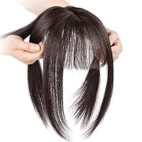 Real Human Hair Topper Hairpiece with Bangs 3