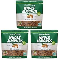 Nature's Eats Whole Natural Almonds, 16 Oz (Pack of 3)