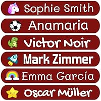 50 Custom Stickers with Name to Mark Objects. Adhesive Waterproof Labels for Kids to tag Their Books, Toys, School Stationery, Lunch Boxes and Much More. Size 2.3 x 0.4 in