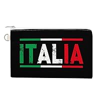 Italy Flag Women's Canvas Coin Purse Change Pouch Zip Wallet Bag