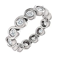 2.55 ct Ladies Round Cut Eternity Wedding Band Diamond Ring( Color G Clarity SI1) Platinum