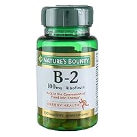 Nature's Bounty Vitamin B2 as Riboflavin Supplement, Aids Metabolism, 100mg, 100 Count