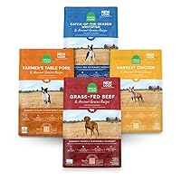Open Farm Ancient Grain Dry Dog Food Bundle with Catch-of-The-Season Whitefish, Farmer's Table Pork, Grass-Fed Beef and Harvest Chicken, 4 Pack