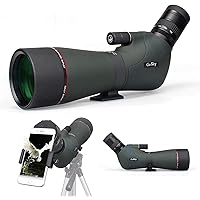 Gosky HD 20-60x80 Dual Focusing Spotting Scope - Waterproof HD Optics Zoom Scope with with Carrying Case and Smartphone Adapter for Hunting Bird Watching Target Shooting Astronomy Scenery-Gray