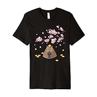 Capybara Meme Shirt Vintage Sakura Cherry Blossom Japanese Premium T-Shirt