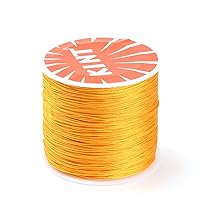 119 Yards 0.5mm Waxed Polyester Cord Thick Beading Braided Thread Bracelet Necklace Macrame String Wire for Jewelry Making Crafting Supplies (Gold)