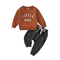 Toddler Baby Boy Girl Clothes Long Sleeve Letter Pullover Sweatshirt Plaid Jogger Pants Infant Fall Winter Outfit
