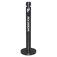 Rubbermaid Commercial Products Metal Smoker’s Pole, Round, Steel Black, Cigarette Butt Receptacle/Disposable, Outdoor Ashtray for Offices/Malls, 41