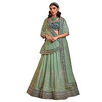 Indian Aqua Blue Georgette Embroidery Wedding Reception Occasion Designer Custom to Measure Lehnga Muslim Trend Party
