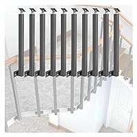 Staircase Handrail, Stair Railing Side Mount Metal Spindles, Square Stair Balusters Post with Screws Kit, Black (Color : 10pack, Size : 105cm/41.3in)