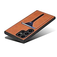 Kowauri Case for Samsung Galaxy S24 Ultra, PU Leather Wallet Case with Credit Card Slot Holder Ultra Slim Protector Case for Galaxy S24 Ultra (Brown)