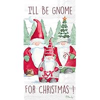 Boston International IHR 3-Ply Guest/Dinner Paper Napkins, 8.5 x 4.5-Inches, Gnome For Christmas,BF901500