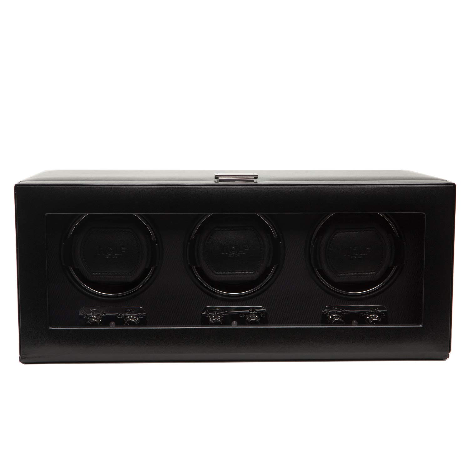 WOLF 270202 Heritage Triple Watch Winder with Cover, Black