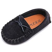 WUIWUIYU Boys Girls Toddlers Casual Cute Suede Slip Ons Penny Loafers Flats Moccasins Home Shoes