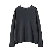Autumn and Winter Women's 100% Cashmere Sweater O-Neck Soft Warm Pullover Solid Color Casual Knitted Sweater Top