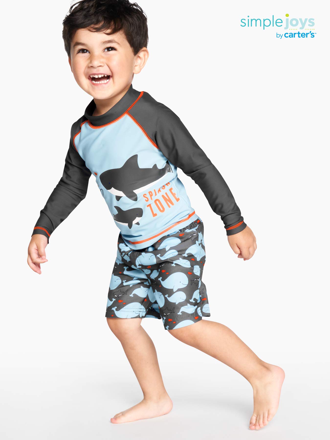 Simple Joys by Carter's Toddlers and Baby Boys' Swimsuit Trunk and Rashguard