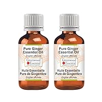 Pure Ginger Essential Oil (Zingiber officinale) Steam Distilled (Pack of Two) 100ml X 2 (6.76 oz)