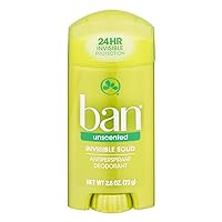 Ban Deodorant 2.6 Ounce Invisible Solid Unscented (76ml) (6 Pack)