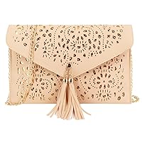 Women Envelope Wristlet Clutch Tassels Evening Handbag Party Chain Purse