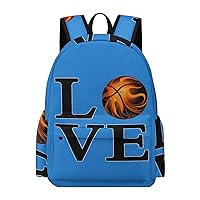 Love Basketball Backpack Printed Laptop Backpack Casual Shoulder Bag Business Bags for Women Men