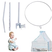 Mosquito Net Stand, Clip-On Crib Canopy Holder, Adjustable Baby Crib Canopy Rack, Metal Bassinet Stand, Universal Crib Net Holder for Nursery Bedroom