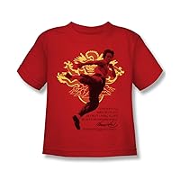 Bruce Lee - Immortal Dragon Juvy T-Shirt In Red, 5-6, Red
