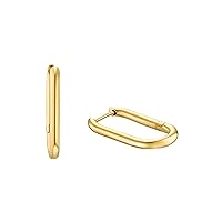 s.Oliver 2033906 Women's Stainless Steel Hoop Earrings, 2.4 cm, Gold, Comes in Jewellery Gift Box, Stainless Steel, None