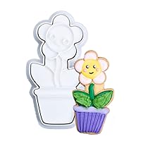 Flycalf Princess Cookie Cutter Biscuit Cutter Baking with 3D Stamper Biscuit Flower Shape PLA Accessories Cutter Molds Gifts Decorative Party 3.5