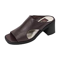 Peerage Trudy Women's Wide Width Comfort Leather Heeled Sandals