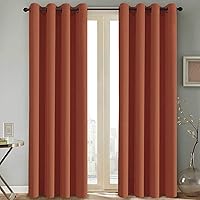 H.VERSAILTEX Holiday Decor Thermal Insulated Blackout Curtains for Bedroom Room Darkening Nursery/Baby Care Curtains,Grommet Panels, 52 by 84 - Inch - Orange - Set of 2