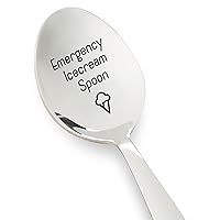 Gifts for Friends | Ice Cream Lovers Gift | Birthday Gifts for Kids,Teen | Christmas Gift | Gift for Dad, Mom | Wedding Gifts for Couples - Engraved Spoon | Funny Gift | Emergency Ice Cream Spoon