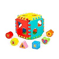 Shape Sorting Cube with 6 Number Blocks, Safe for Kids Shape Sorter, Best Shape Sorters for Toddlers 1-3, Favorite Learning Baby Toy for Every Boy & Girl 0+