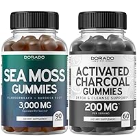 Sea Moss Gummies with Raw Bladderwrack and Activated Charcoal Gummies for Detox