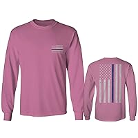 American Flag Thin Blue Line USA Police Support Lives Matter Long Sleeve Men's