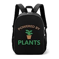 Powered by Plants Cute Backpack Small Casual Daypack Travel Shoulder Bag for Women Men Funny Print