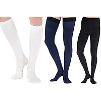 (9 Pairs) ABSOLUTE SUPPORT Made in USA - Compression Socks Women & Men 20-30 mmHg for Circulation - Black & Navy & Black