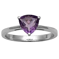 Natural 5 mm Trillion cut Purple Amethyst 925 Solid Sterling Silver Engagement Band Ring Jewelry Women Girl Ring