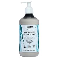 I Love Naturals Bergamot and Seaweed Hand and Body Lotion - Moisturizing Lotion for Dry Skin - Coconut Oil and Shea Butter Lotion - 16.9 oz
